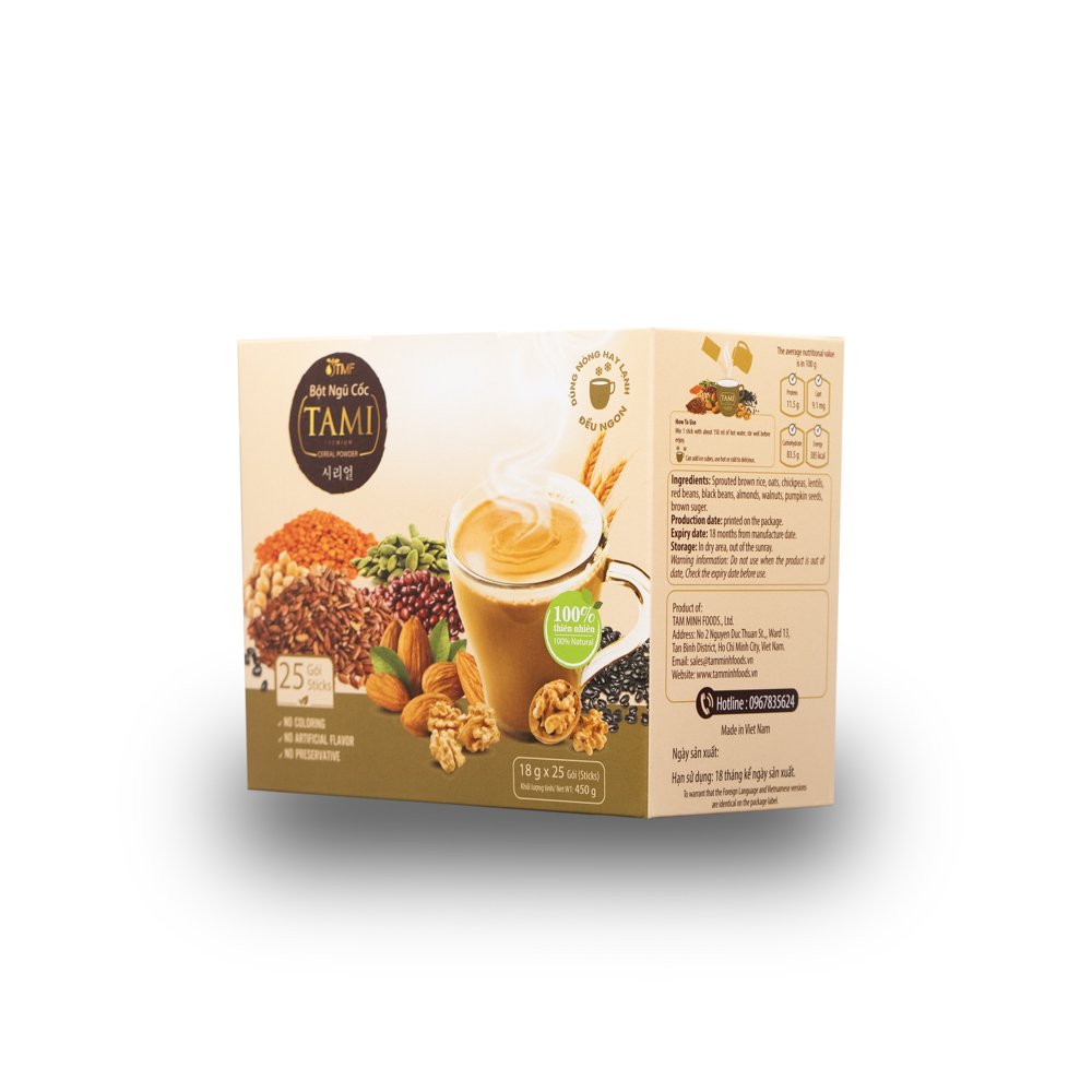 Bột ngũ cốc Tami 450g (18gx50 gói)
