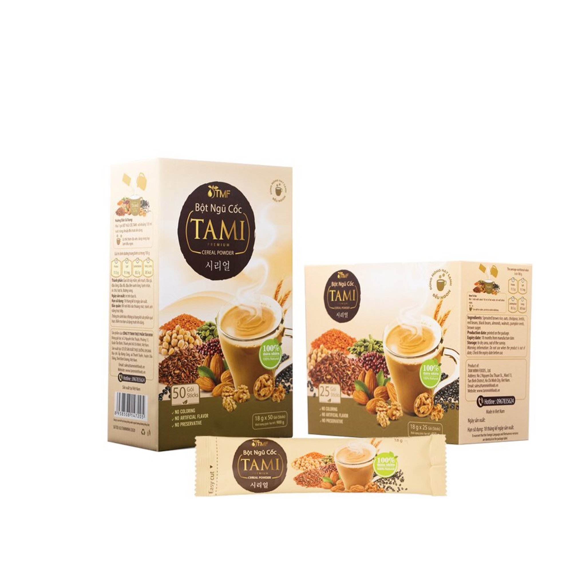 Bột ngũ cốc Tami 900g (18gx50 gói)
