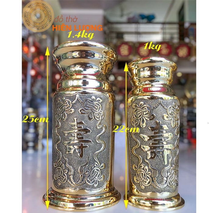 Ống Hương Bằng Đồng Vàng