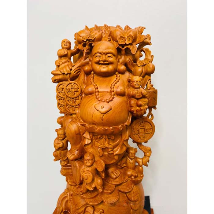 Tượng Phật Di Lặc Ngũ Phúc Gỗ Hương