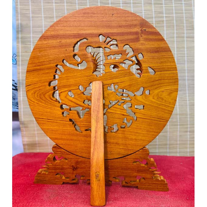 Mâm Tứ Linh Gỗ Hương Đường Kính 40cm 