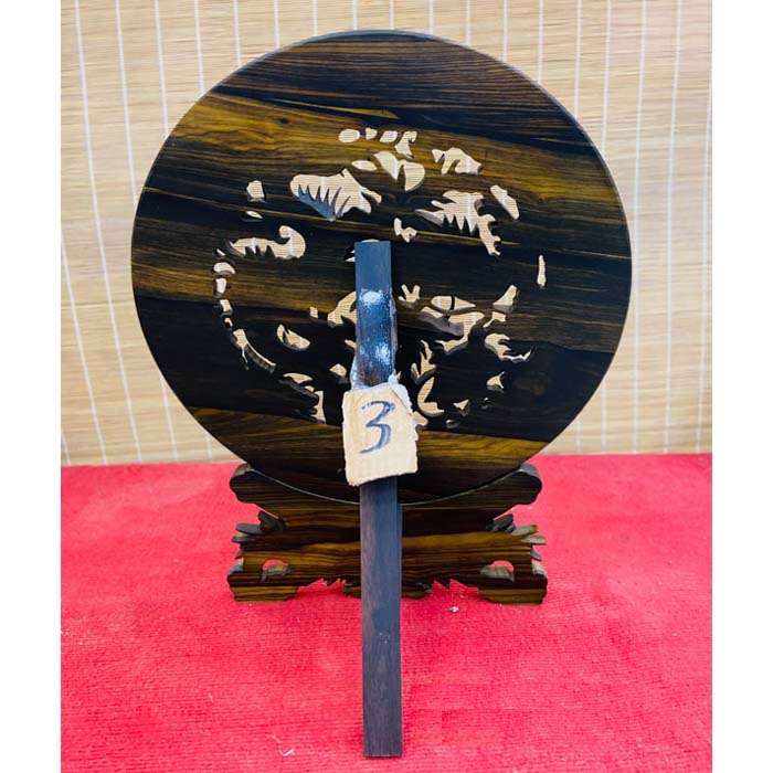 Mâm Tứ Linh Gỗ Mun Đường Kính 40cm 