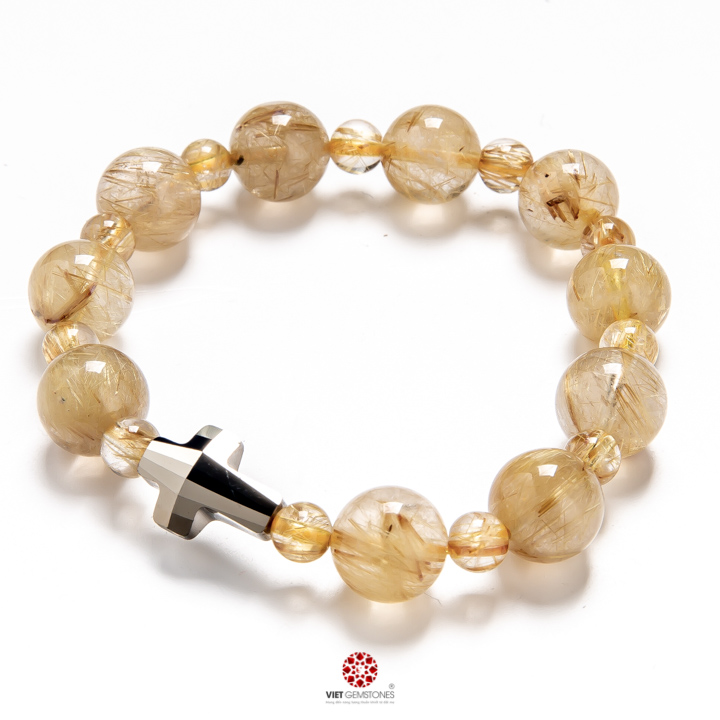 Vòng chuỗi Mân Côi thạch anh tóc vàng