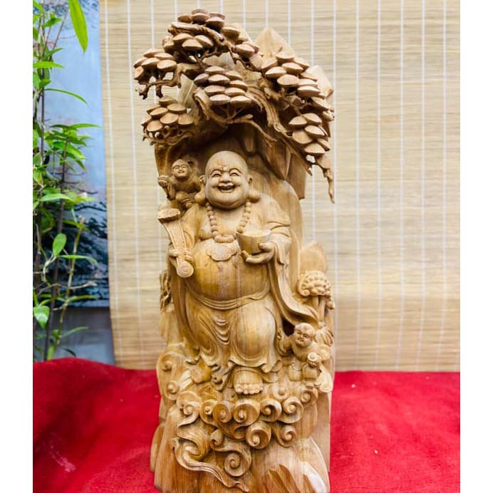 Tượng Di Lặc Đứng Gốc Tùng Nghệ Nhân