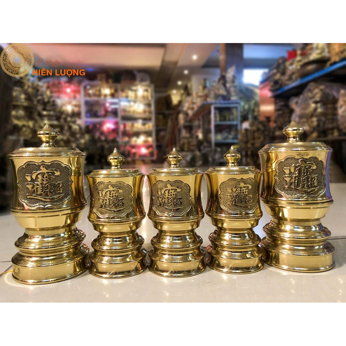 Bộ Đài Nước Thờ Bằng Đồng