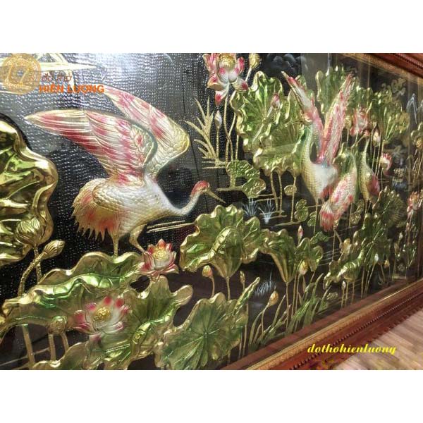 Tranh Phù Điêu Sen Hạc