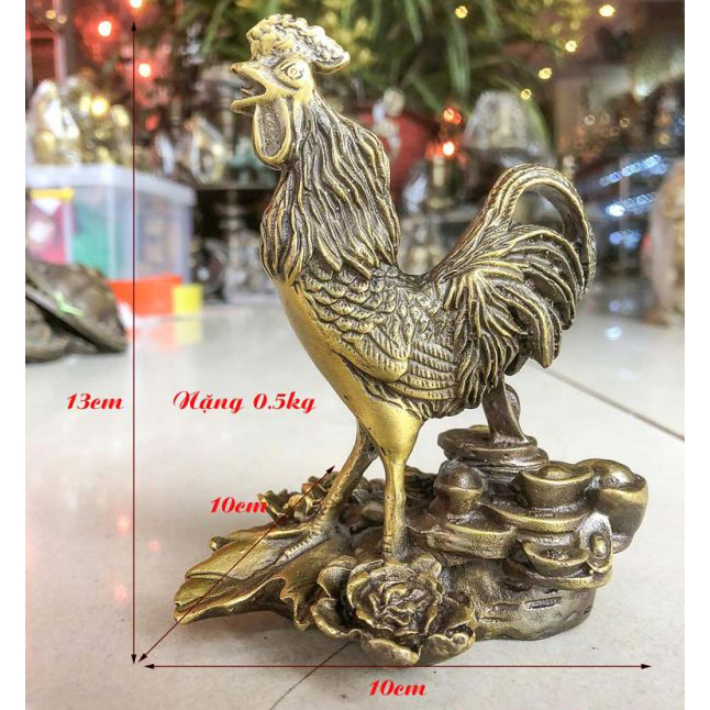 Tượng Gà Trống Hoa Hồng