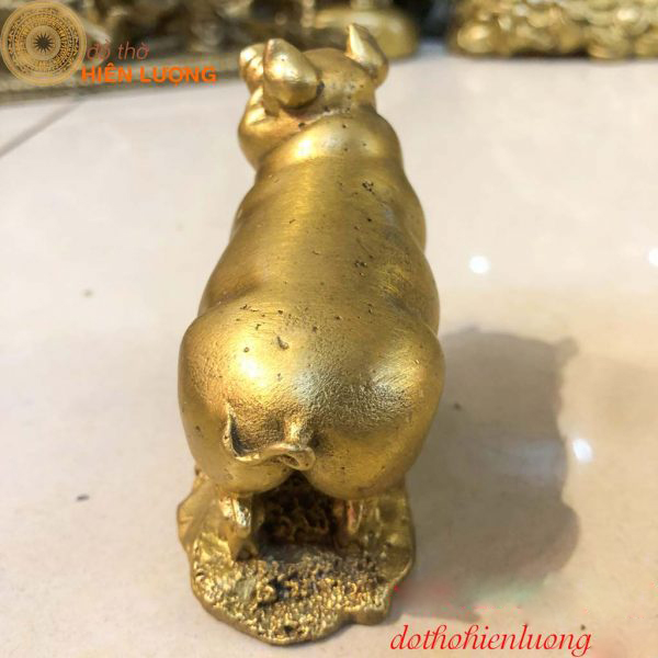 Tượng Heo Trơn Bằng Đồng Phong Thủy