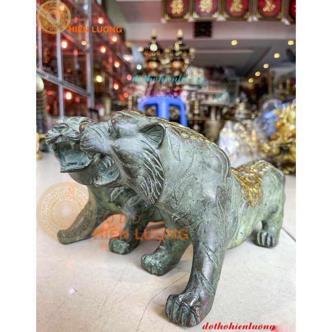 Tượng Hổ Phong Thủy Xanh Giả Cổ
