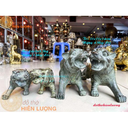 Tượng Hổ Phong Thủy Xanh Giả Cổ