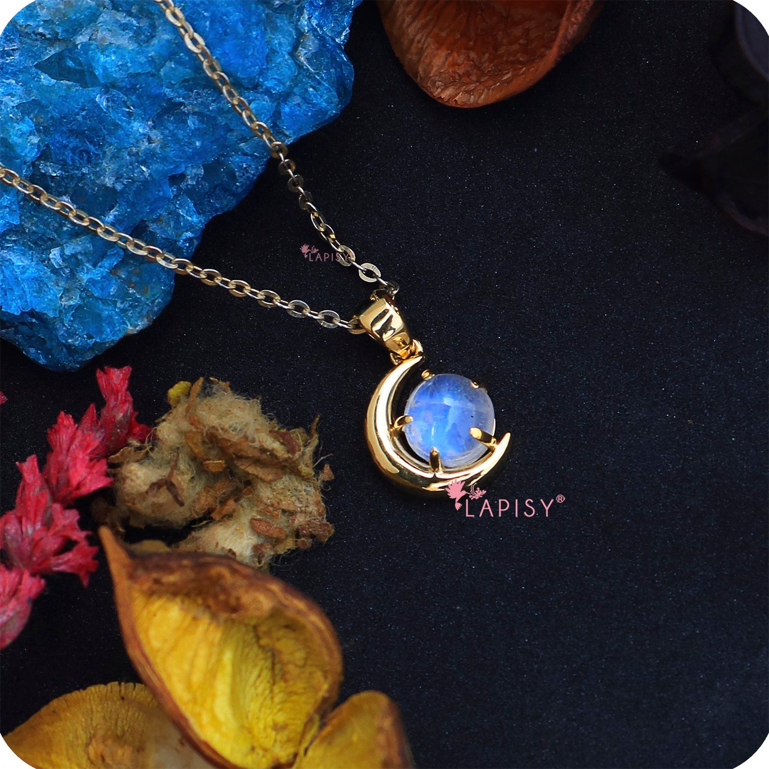 Mặt dây Moonstone trăng khuyết