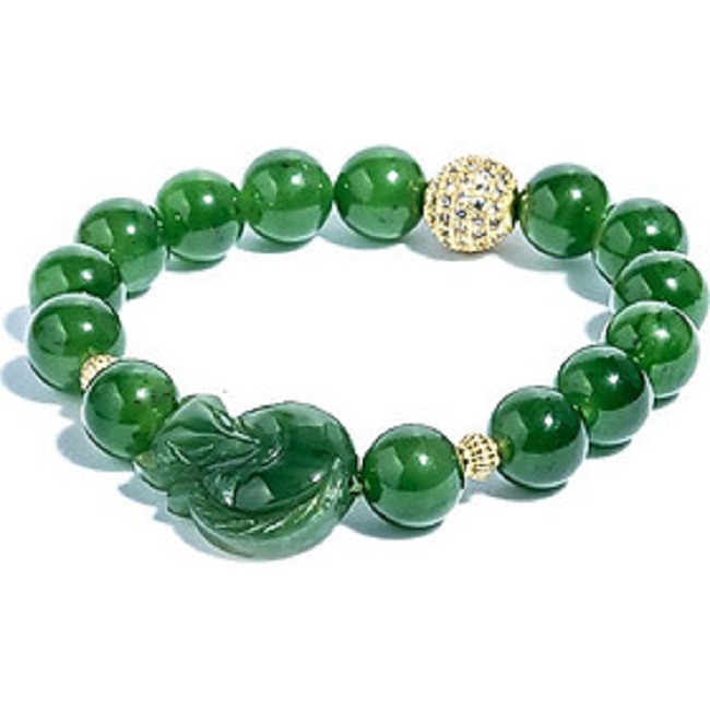 Vòng tay Ngọc bích tự nhiên mix Hồ ly