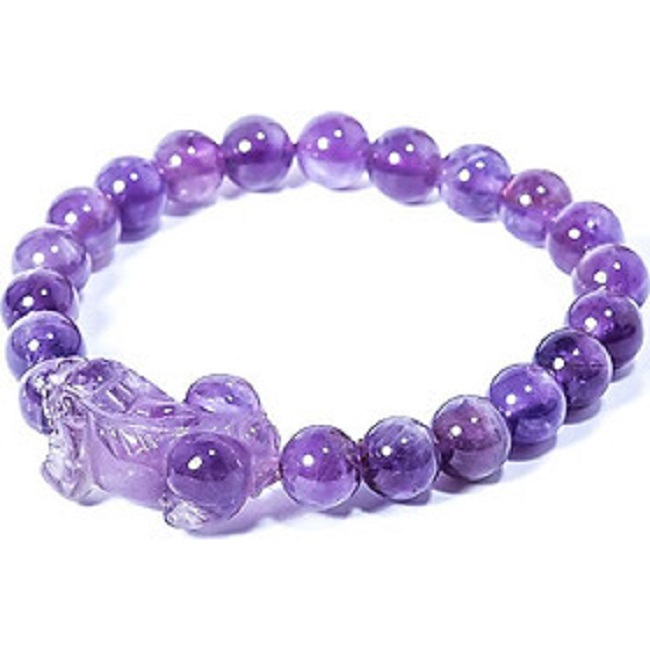 Vòng tay thạch anh tím mix tỳ hưu