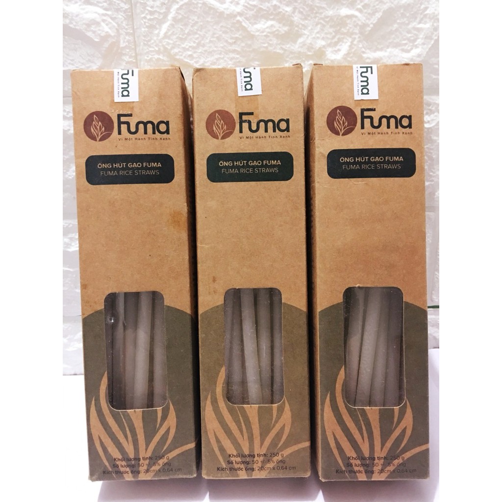 Ống hút gạo Fuma | Size Trà Sữa 12mm x 20cm  48 ống