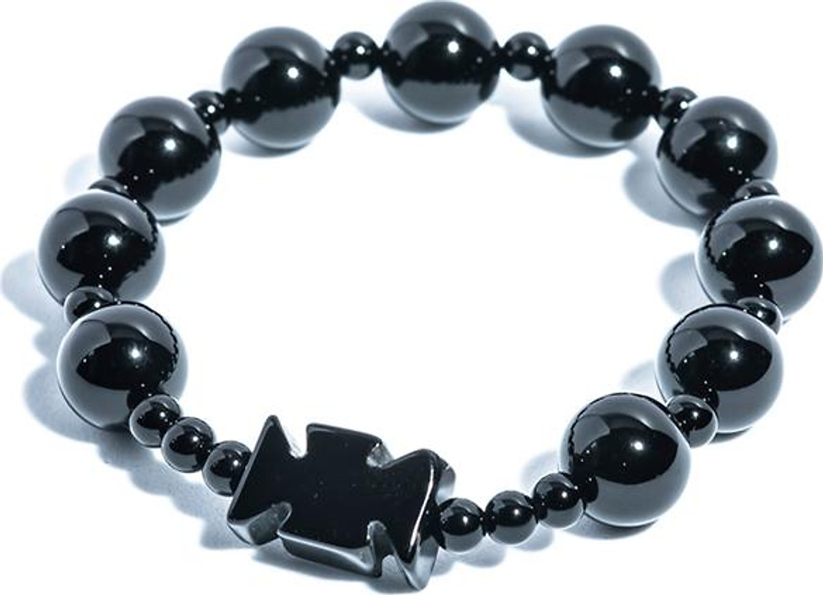 Vòng Chuỗi Mân Côi mã não đen AGA01