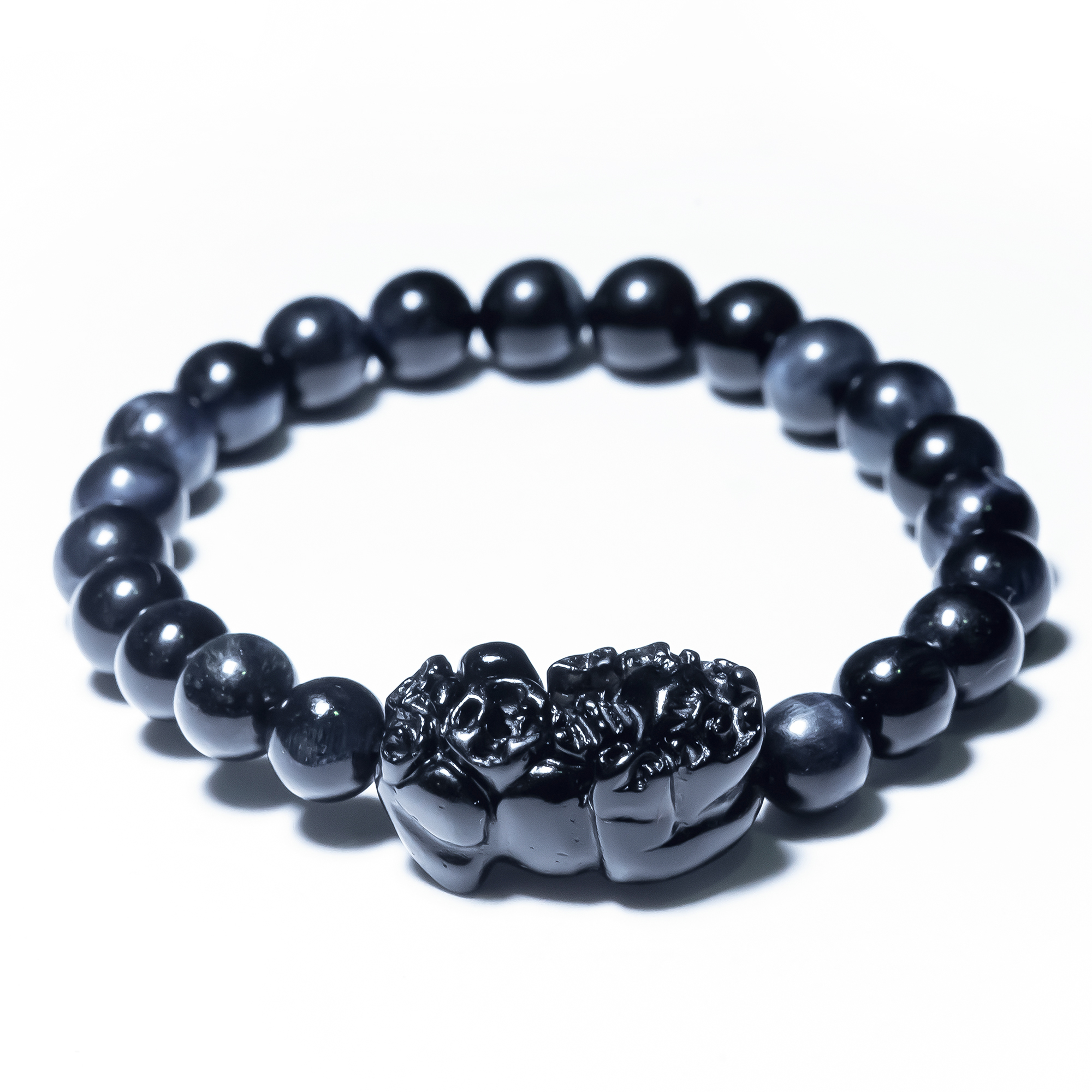 Vòng tay đá Mắt Hổ Xanh mix Tỳ hưu