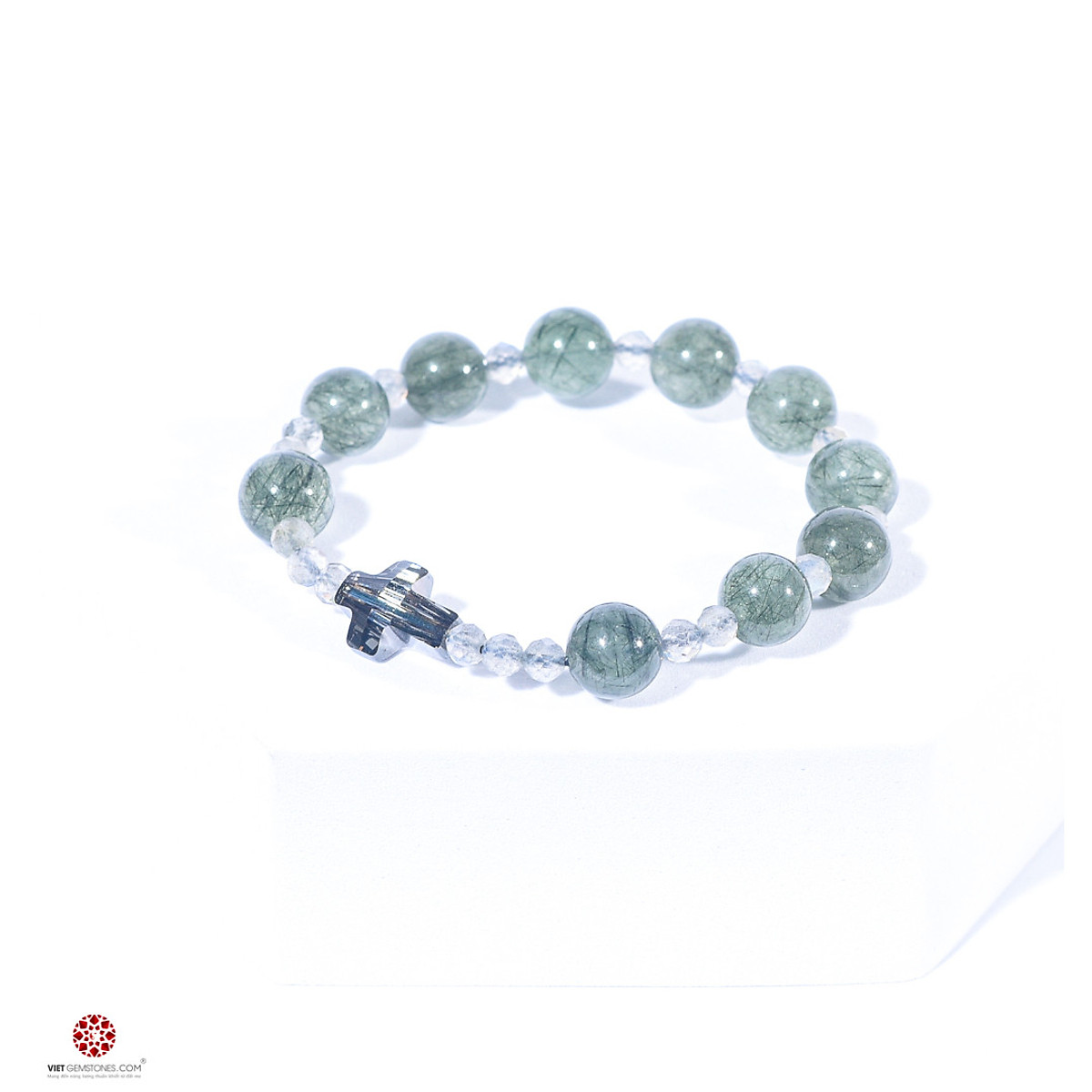 Chuỗi Mân Côi Thạch Anh Tóc Xanh