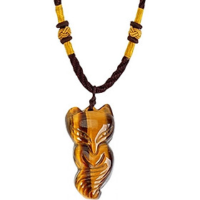 Mặt dây chuyền Hồ Ly đá Mắt hổ vàng