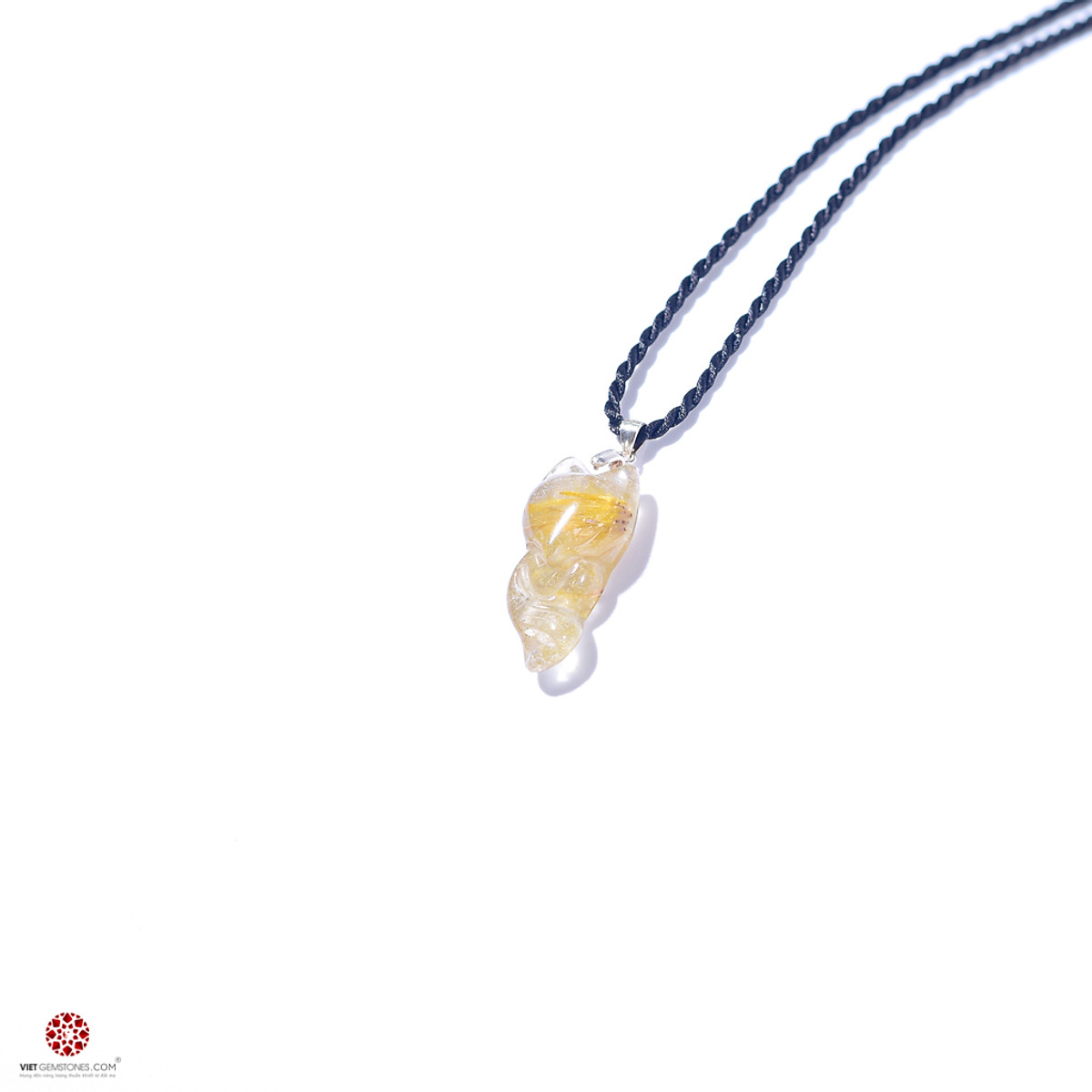 Mặt dây Hồ Ly Thạch Anh Tóc Vàng