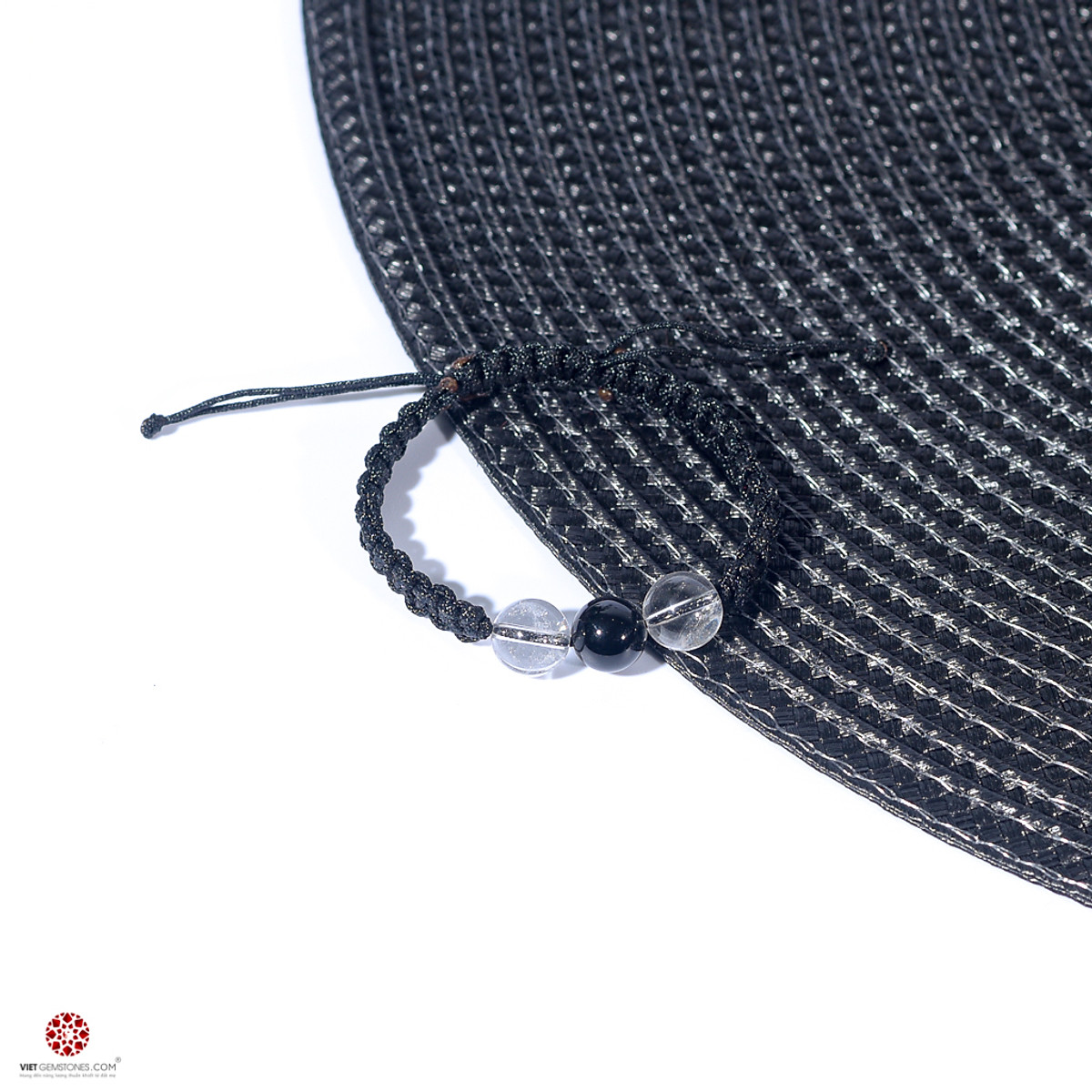 Vòng tay Mala Obsidian phối Thạch anh