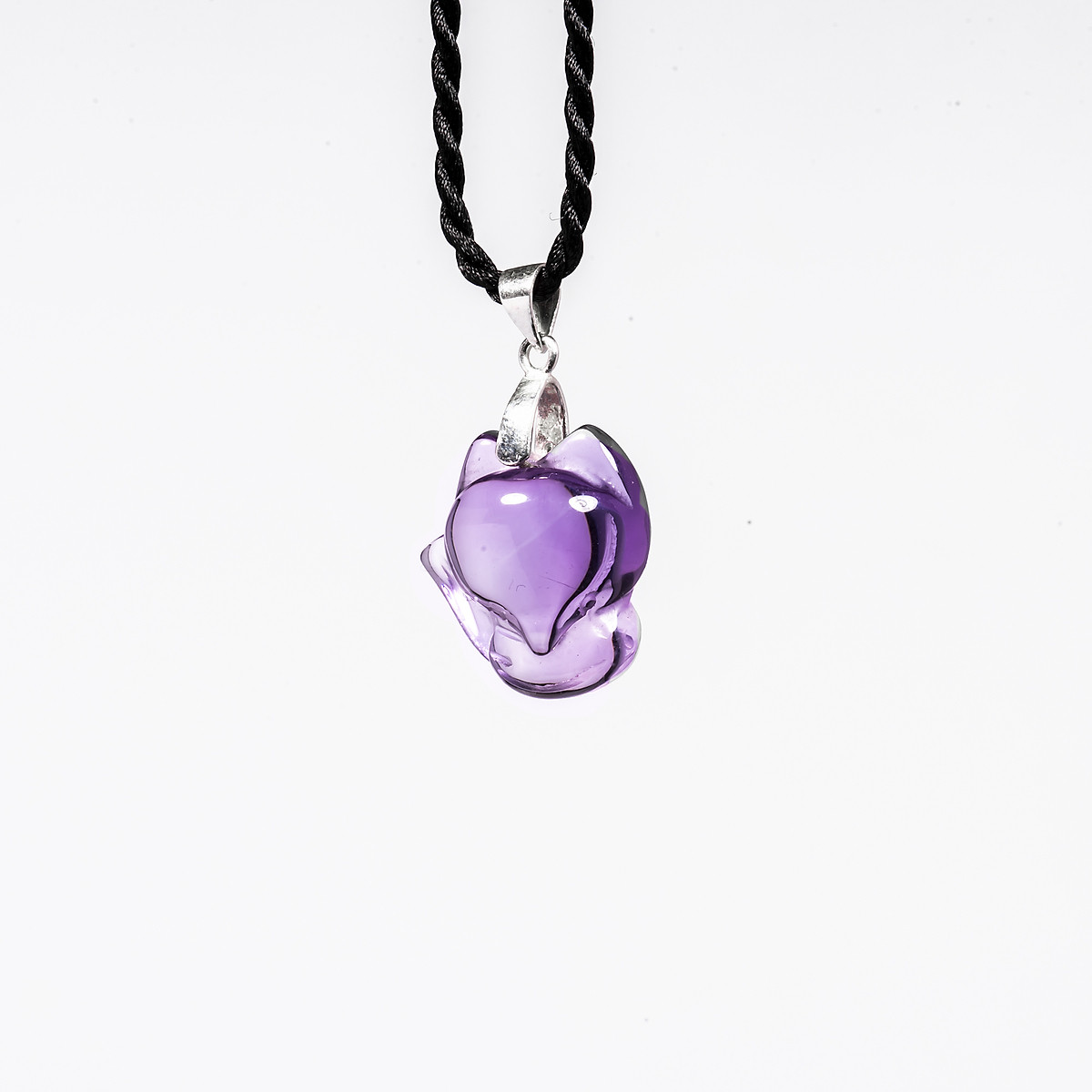 Mặt dây chuyền Hồ Ly Thạch Anh Tím