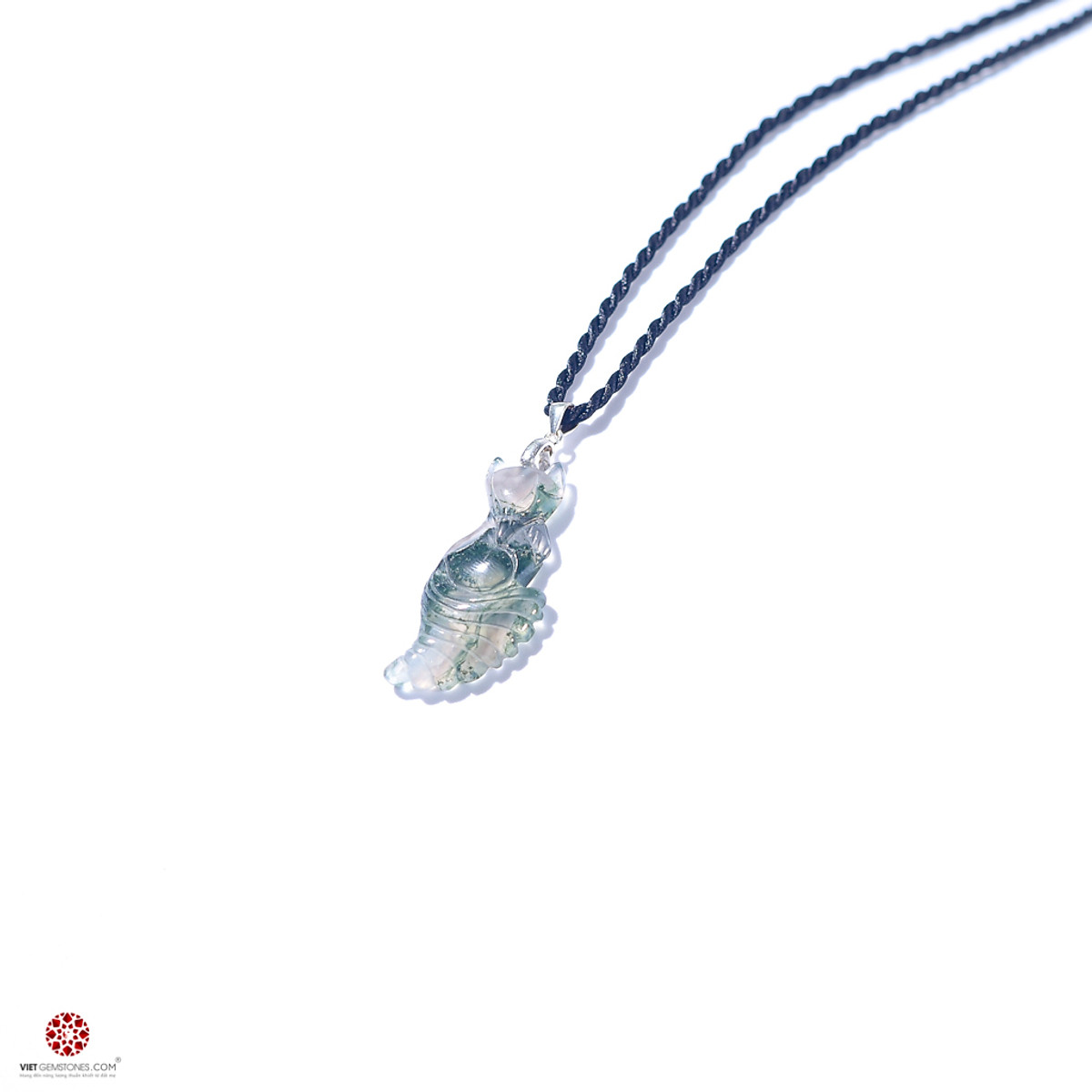 Mặt dây chuyền Hồ Ly Mã Não Rêu