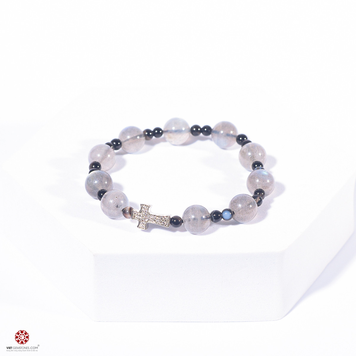 Vòng Tay Chuỗi Mân Côi đá Mặt Trời Đen