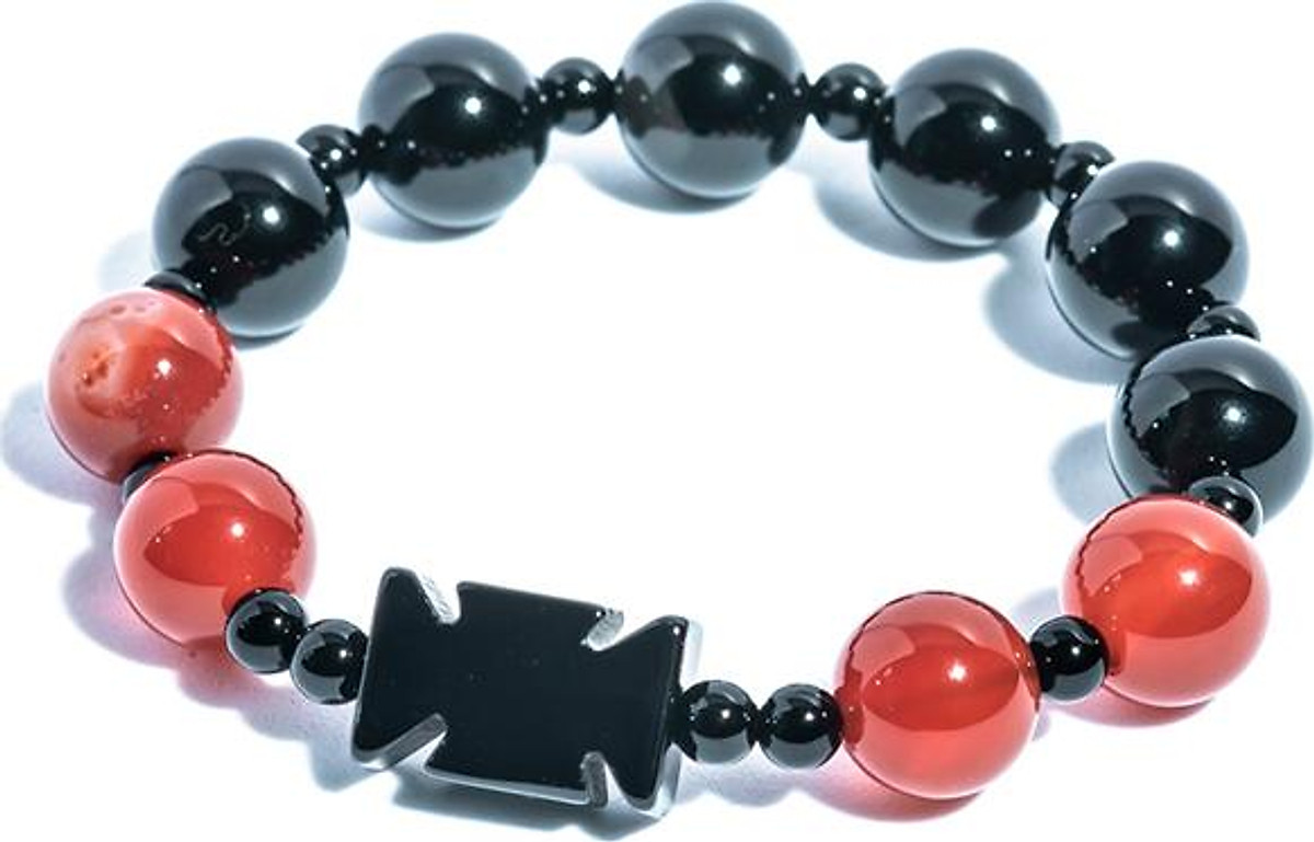 Vòng Chuỗi Mân Côi mã não đen AGA02