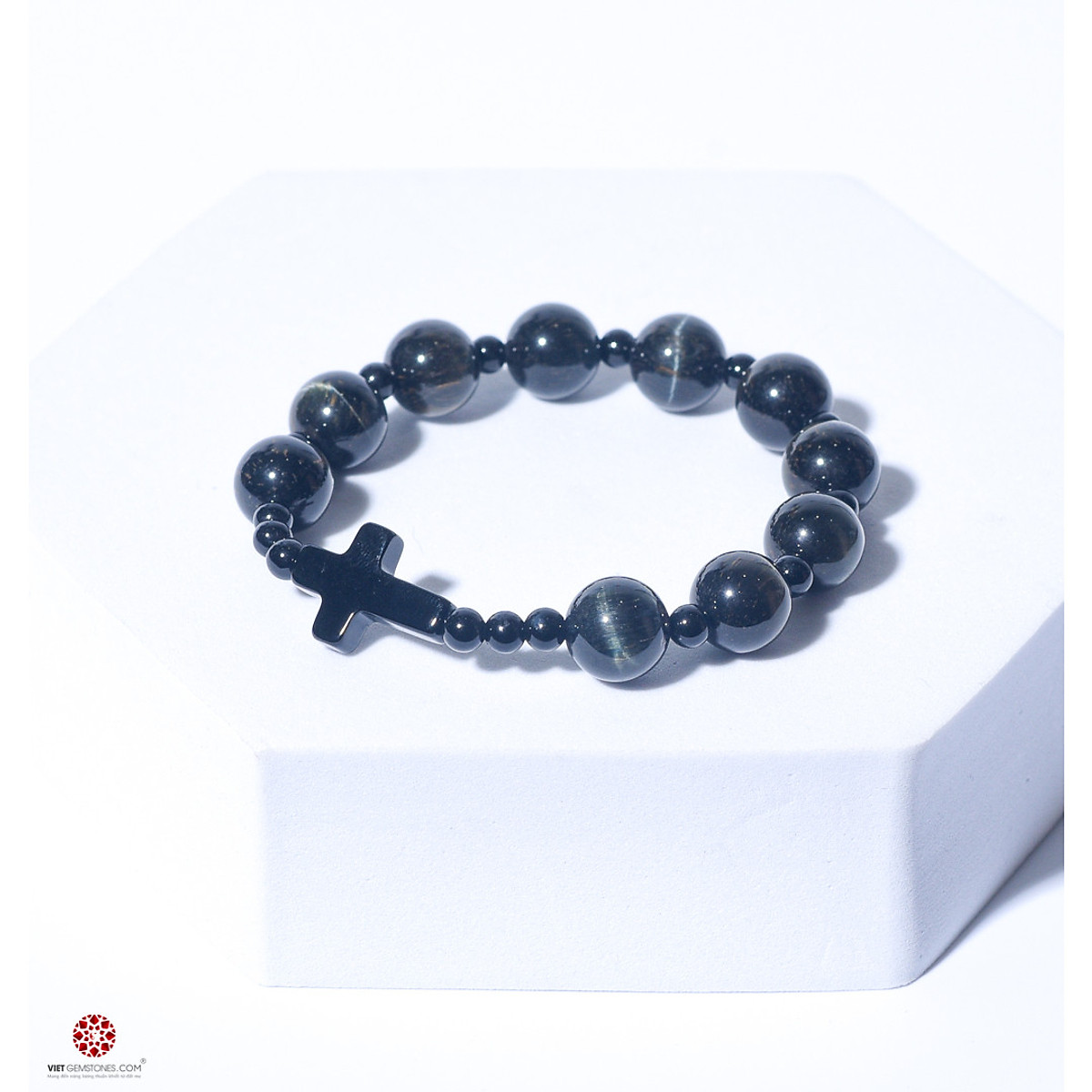 Vòng Chuỗi Mân Côi Đá Mắt Hổ