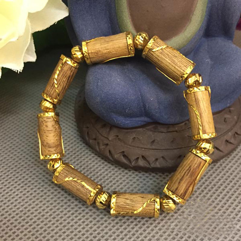 Vòng tay nam nữ đốt trúc bọc vàng 9999