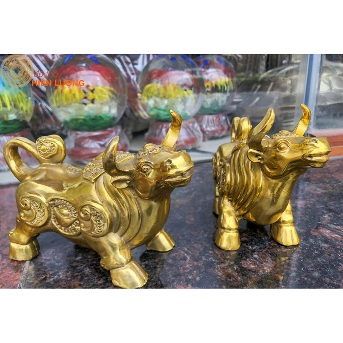  Đôi Tượng Trâu Phong Thủy Bằng Đồng 