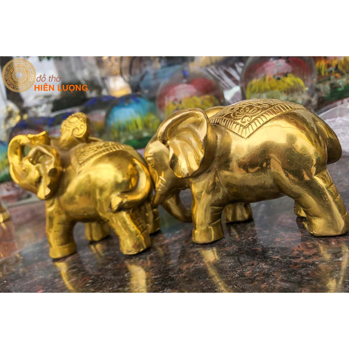  Đôi Tượng Voi Phong Thủy Bằng Đồng 