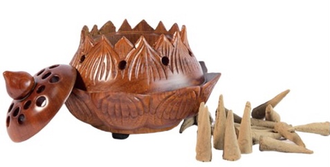 Lư gỗ hương sen