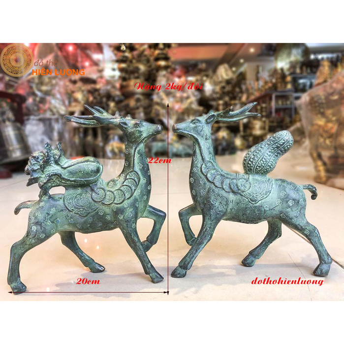 Đôi Tượng Hươu Phong Thủy