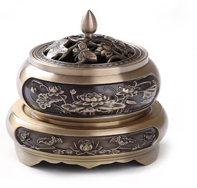 Lư đồng rồng phụng có đế