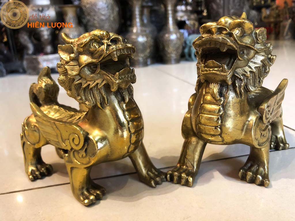  Đôi Tỳ Hưu Bằng Đồng Cao 12cm 