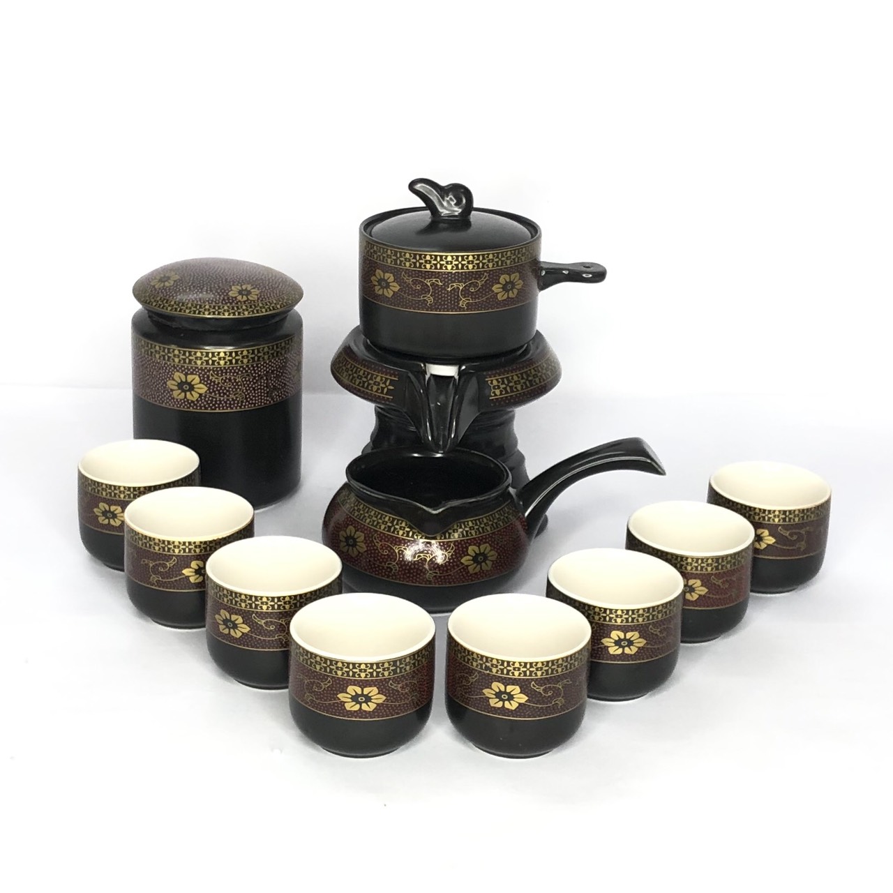 Bộ ấm chén SM012 Hoa Cẩm Đỏ-12 món