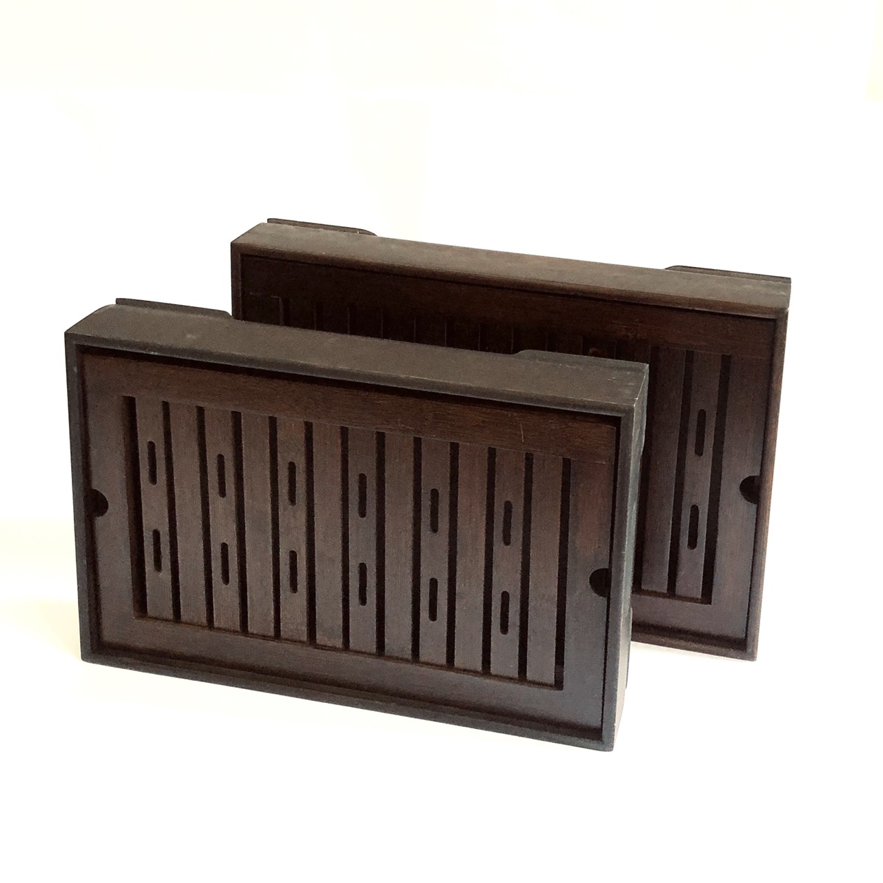 Khay trà gỗ hộp nan ngang nhỏ