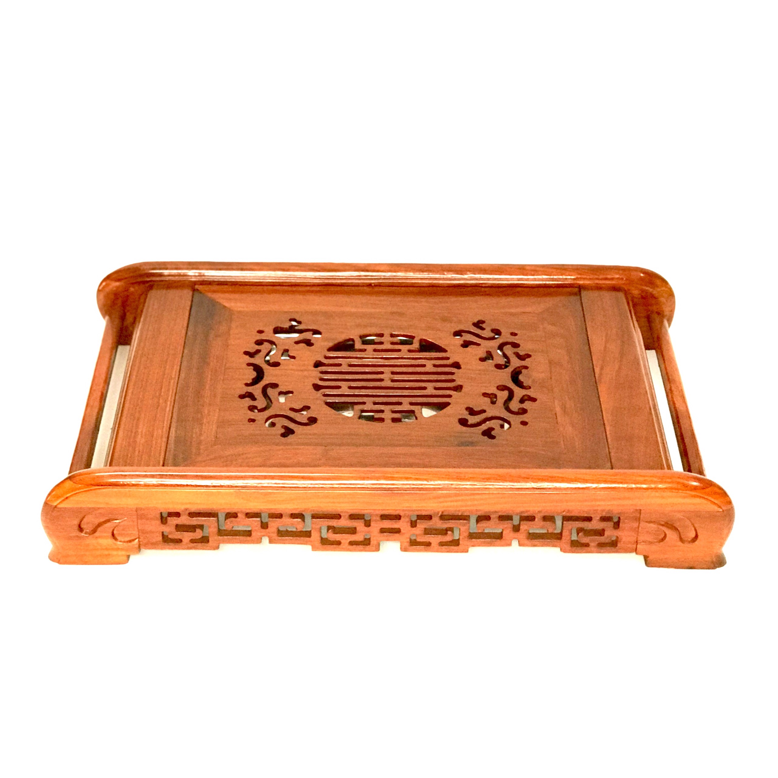 Khay trà gỗ Hương cuốn thư- Nhỏ