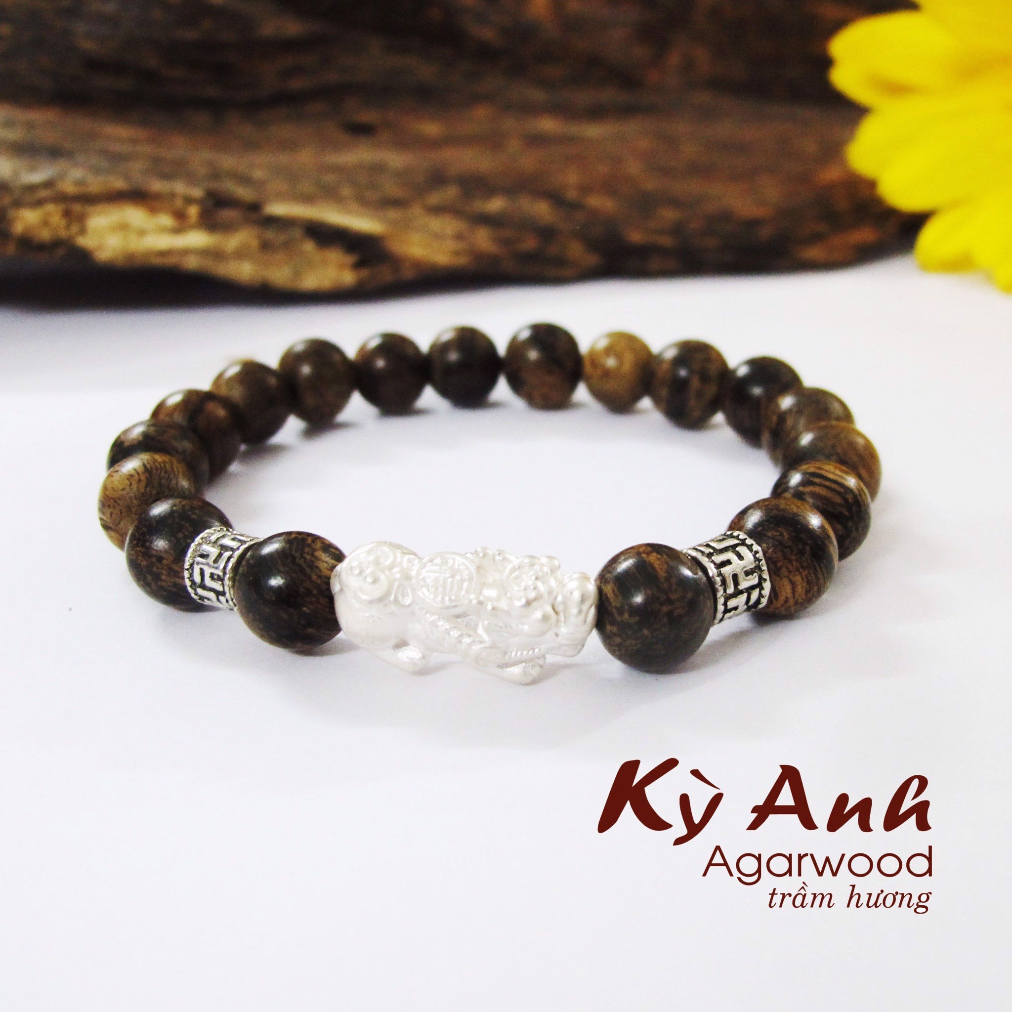 Vòng Tay Trầm Mix Tỳ Hưu VHT008