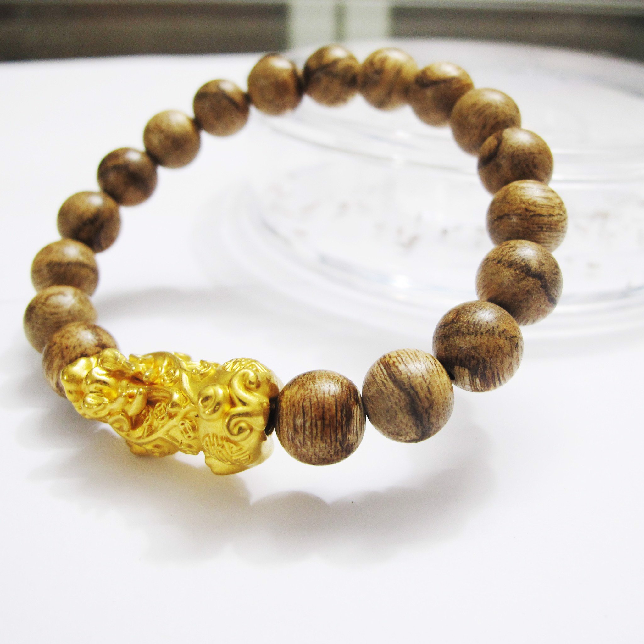 Vòng Tay Trầm Mix Tỳ Hưu Vàng VHT162