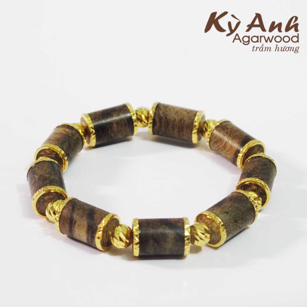 Vòng Trầm Trúc Bọc Vàng 18K-VHT171