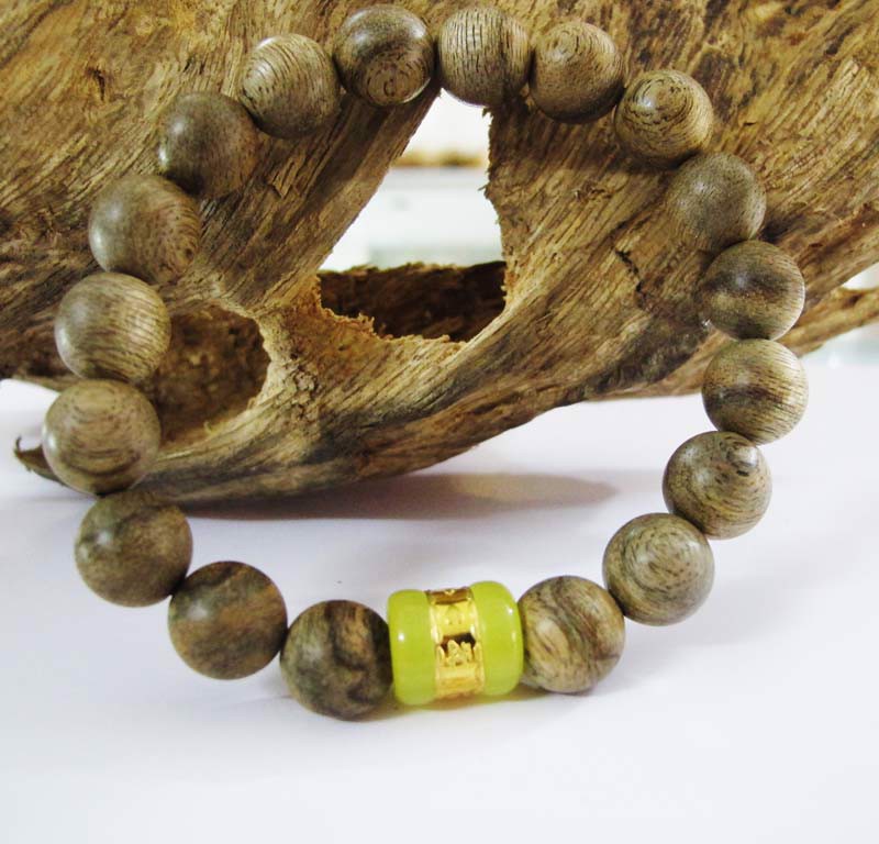 Vòng tay trầm 10mm Mix Đá -VHT035