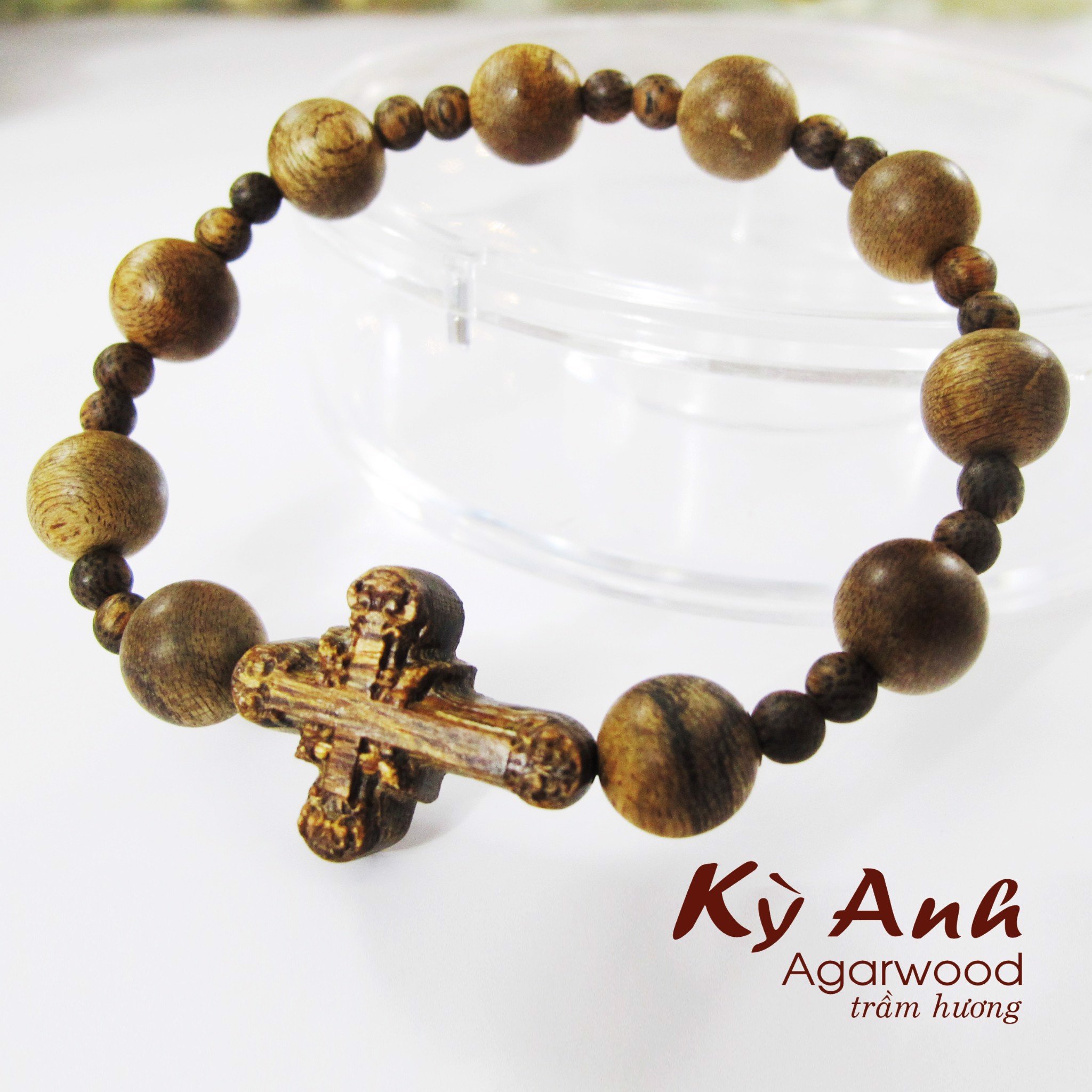 Vòng Tay Trầm Chuỗi Mân Côi-VHT160