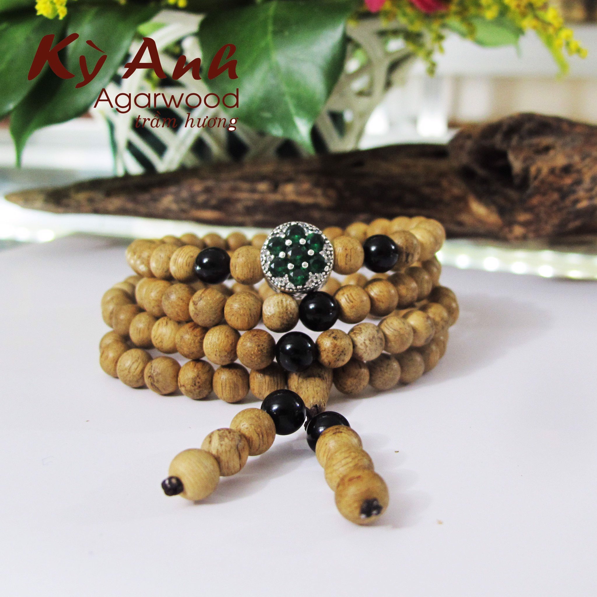 Chuỗi Trầm 108, 6ly Mix Bạc -VHT010