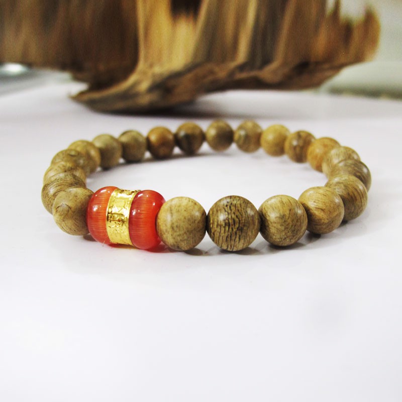 Vòng Tay Trầm 8mm Mix Đá-VHT036