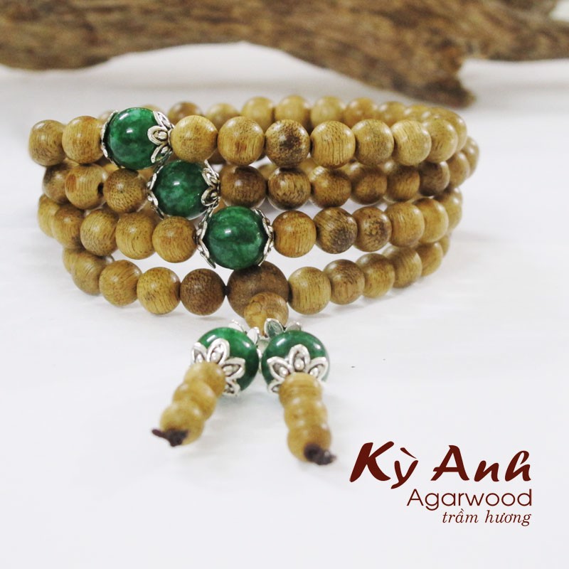 Chuỗi Trầm 108 Hạt Mix Đá- VHT030