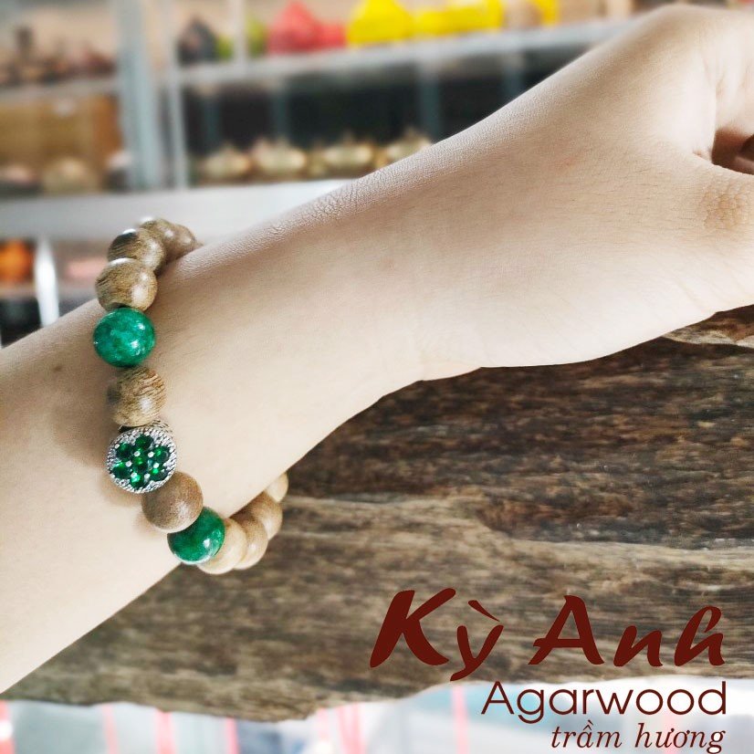 Vòng Tay Trầm Hương Mix Bạc - VHT009