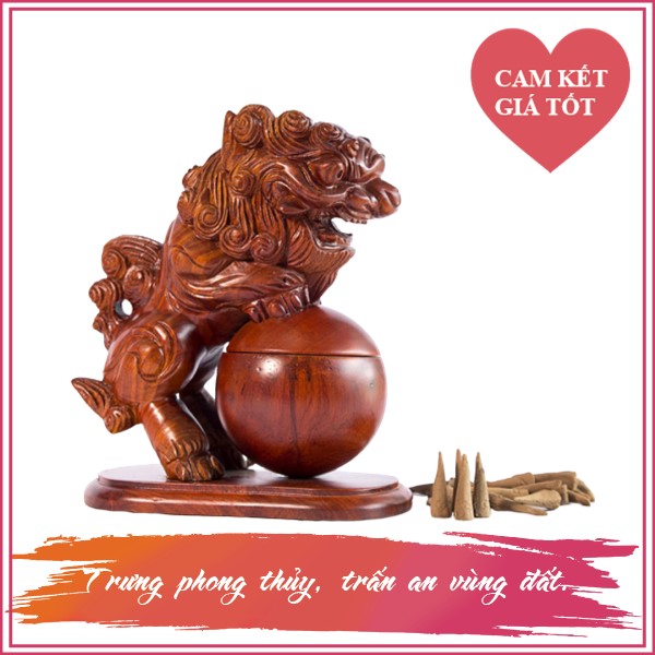 Lân xông trầm gỗ hương (size 25) - LH25