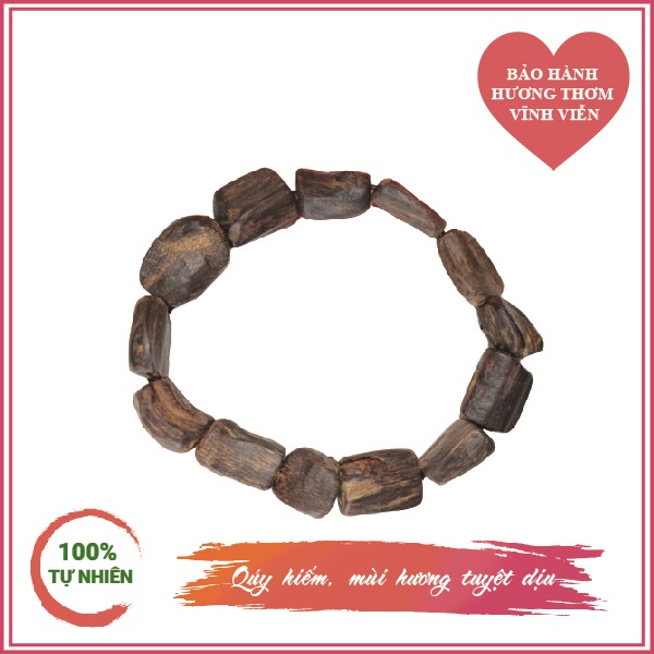 Vòng tay trầm hương hạt dẹp